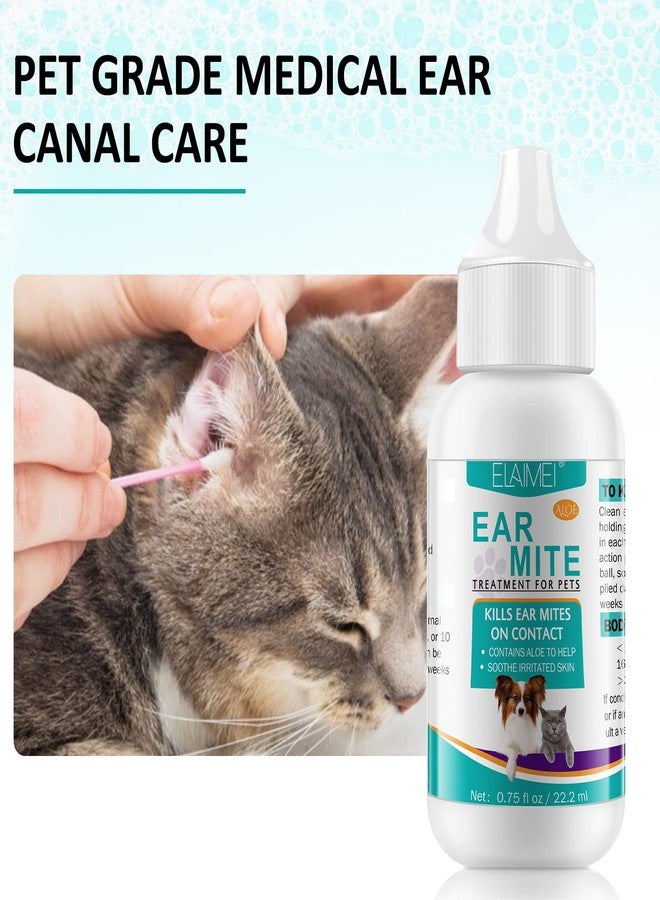 SDJUFEI Ear Mites Clean for Dogs & Cat, with Aloe Vera, Cleaner on Contact & Soothes Itching, Vet-Recommended Formula for Pets Ear Cleaning, Fast-Acting - Image 3